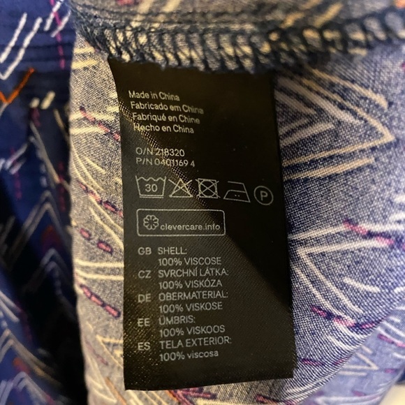 H&M Blue Chevron Print Drop Waist Dress - Picture 3 of 8